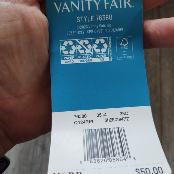 NWT Vanity Fair Beauty Back Underwire Bra Size 38C / 38 C - Picture 15 of 16